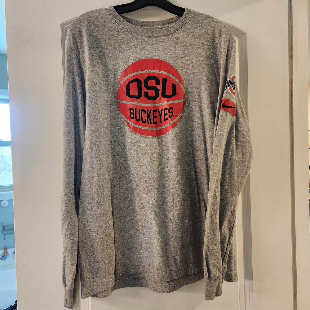 Nike OSU Buckeyes Gray Long Sleeve Shirt